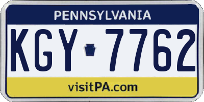 PA license plate KGY7762