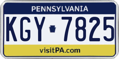 PA license plate KGY7825