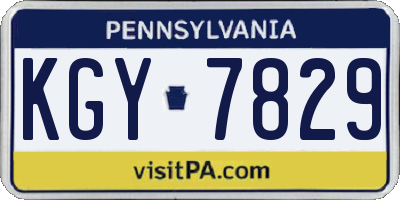 PA license plate KGY7829