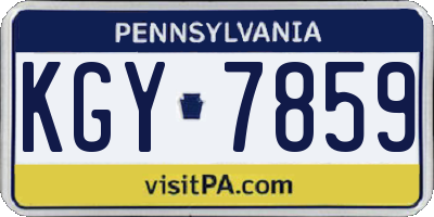 PA license plate KGY7859