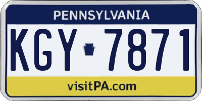 PA license plate KGY7871