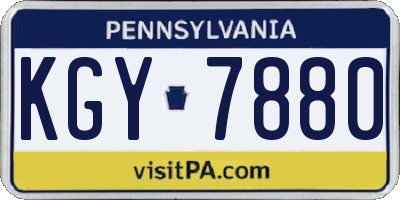 PA license plate KGY7880