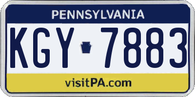 PA license plate KGY7883