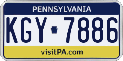 PA license plate KGY7886