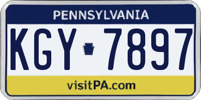 PA license plate KGY7897