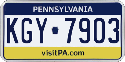 PA license plate KGY7903