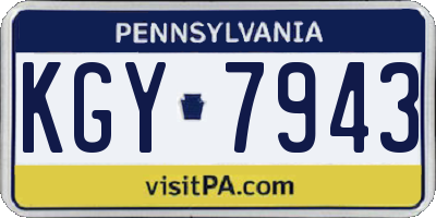 PA license plate KGY7943