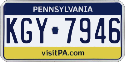 PA license plate KGY7946