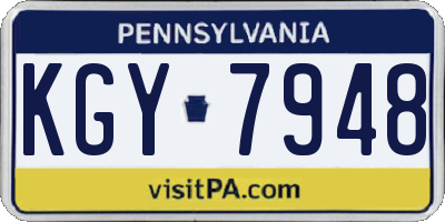PA license plate KGY7948