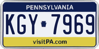 PA license plate KGY7969