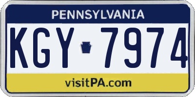 PA license plate KGY7974
