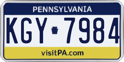 PA license plate KGY7984