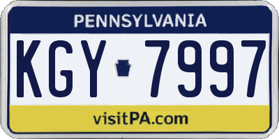 PA license plate KGY7997