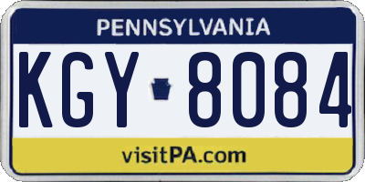 PA license plate KGY8084