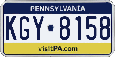 PA license plate KGY8158