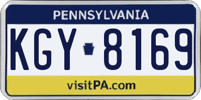PA license plate KGY8169