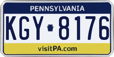 PA license plate KGY8176