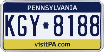 PA license plate KGY8188