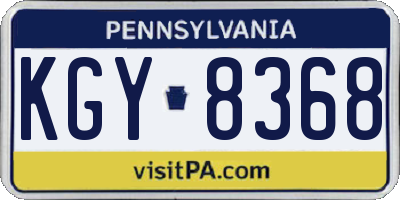 PA license plate KGY8368