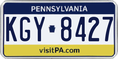 PA license plate KGY8427
