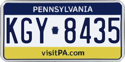 PA license plate KGY8435