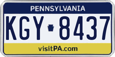 PA license plate KGY8437