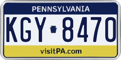 PA license plate KGY8470