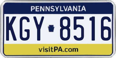 PA license plate KGY8516
