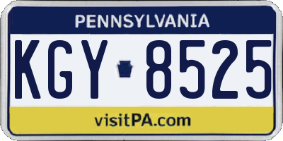PA license plate KGY8525