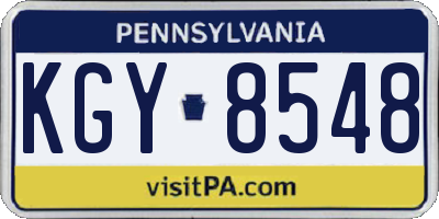 PA license plate KGY8548
