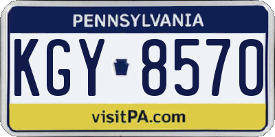 PA license plate KGY8570
