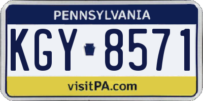 PA license plate KGY8571