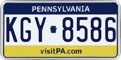 PA license plate KGY8586
