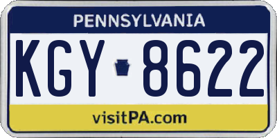 PA license plate KGY8622