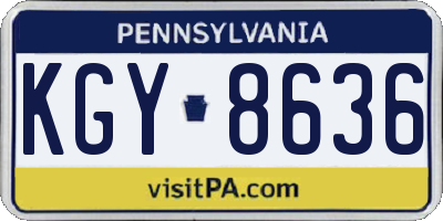 PA license plate KGY8636