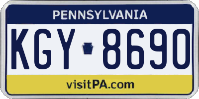 PA license plate KGY8690