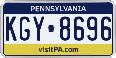 PA license plate KGY8696