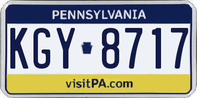 PA license plate KGY8717