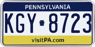 PA license plate KGY8723