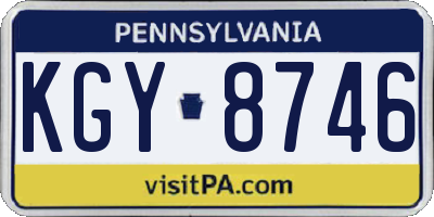 PA license plate KGY8746