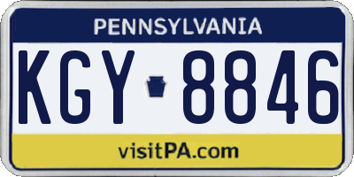 PA license plate KGY8846