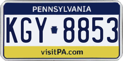 PA license plate KGY8853