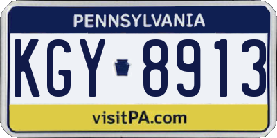 PA license plate KGY8913