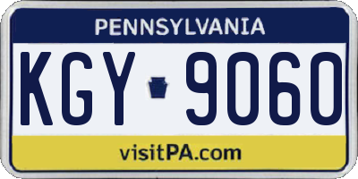 PA license plate KGY9060