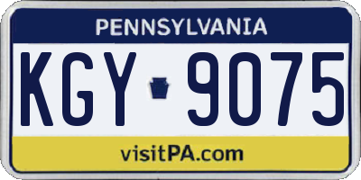 PA license plate KGY9075