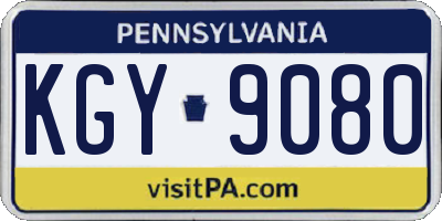 PA license plate KGY9080