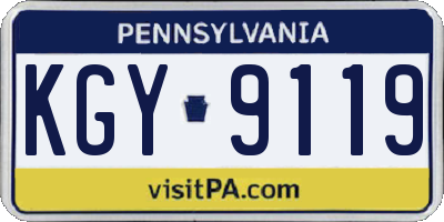PA license plate KGY9119