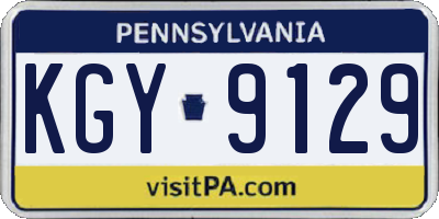 PA license plate KGY9129