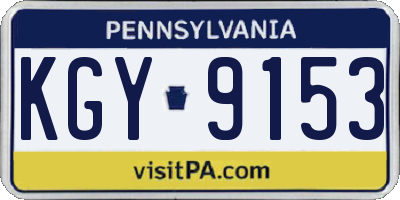 PA license plate KGY9153