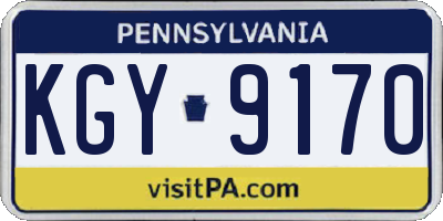 PA license plate KGY9170